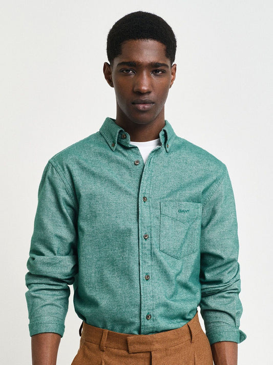 GANT Men Spread Collar Solid Cotton Casual Shirt