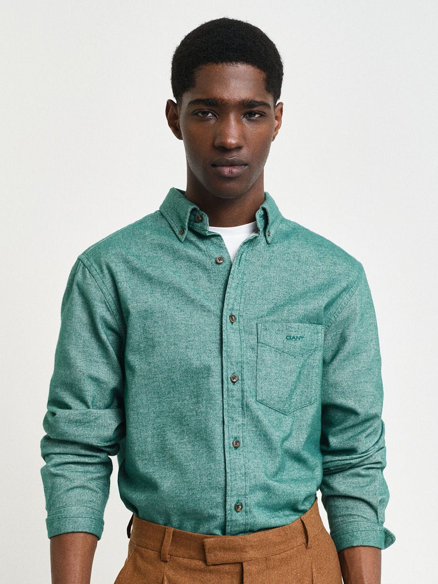 GANT Men Spread Collar Solid Cotton Casual Shirt