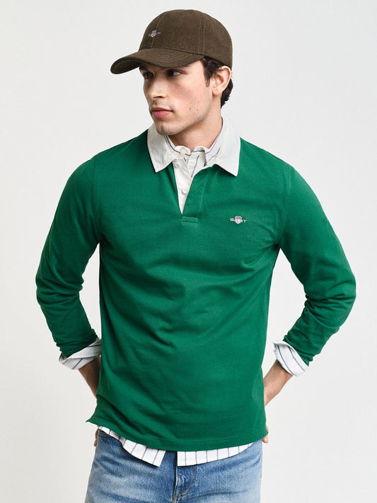 GANT Men Solid Polo Collar Cotton T-shirt