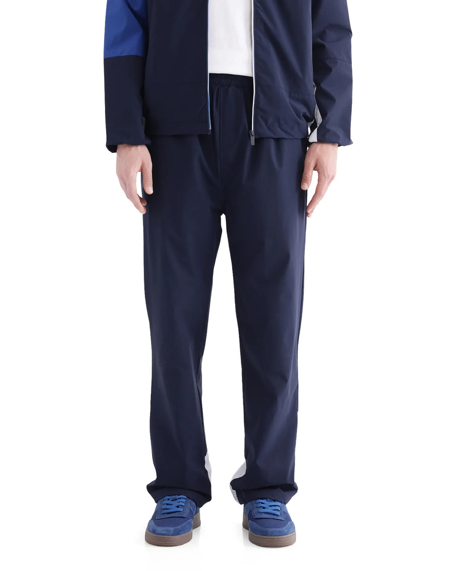 Rare Rabbit Men's Wando-B Dark Blue Polyester Cut And Sew Regular Fit Track Pant