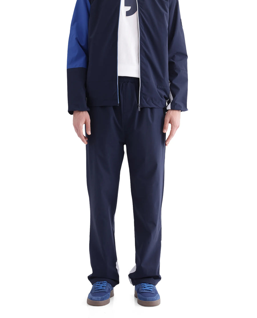 Rare Rabbit Men's Wando-B Dark Blue Polyester Cut And Sew Regular Fit Track Pant