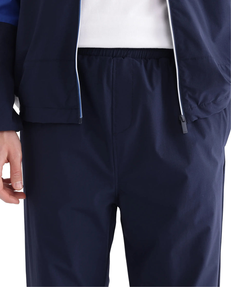 Rare Rabbit Men's Wando-B Dark Blue Polyester Cut And Sew Regular Fit Track Pant