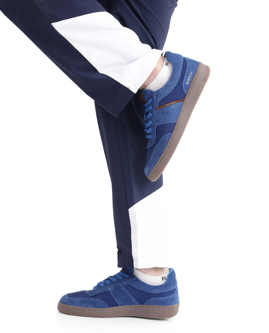 Rare Rabbit Men's Wando-B Dark Blue Polyester Cut And Sew Regular Fit Track Pant