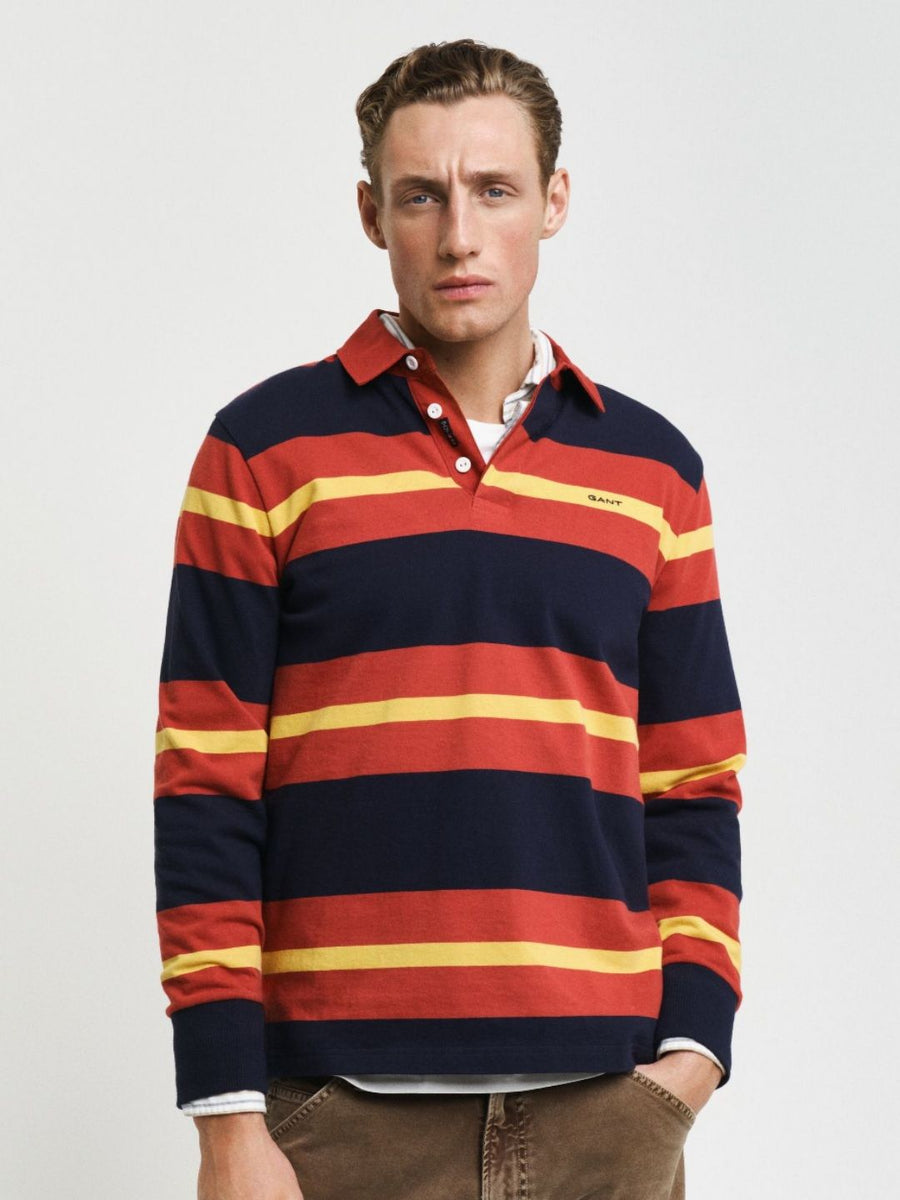 Gant Men Striped Polo Neck Full Sleeves T-Shirt