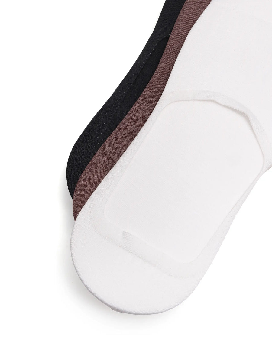 Rare Rabbit Men's Sok Black/White/Brown Cotton Blend Socks (Pack of 3)