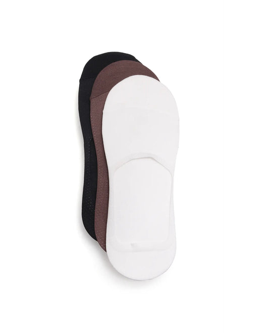 Rare Rabbit Men's Sok Black/White/Brown Cotton Blend Socks (Pack of 3)