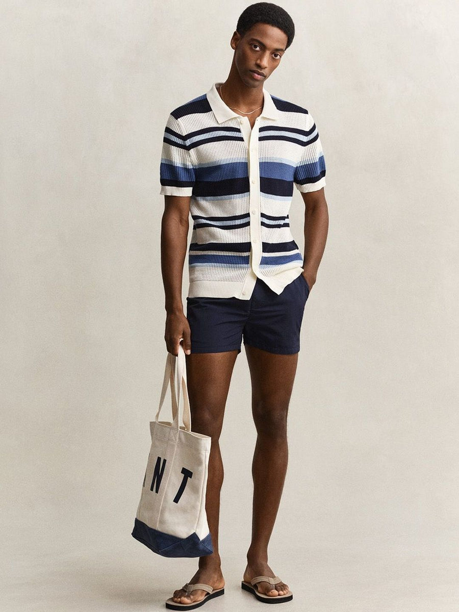 Gant Men Multicolour Striped Regular Fit Pure Cotton Polo T-Shirt