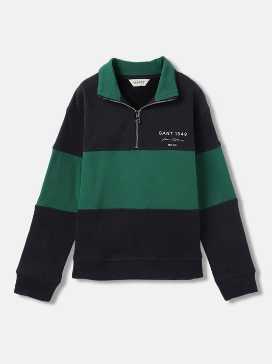 GANT Boys Colourblocked High Neck Cotton Pullover Sweatshirt