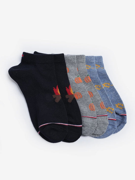 Tommy Hilfiger Boys Pack of 3 Cotton Ankle Length Socks