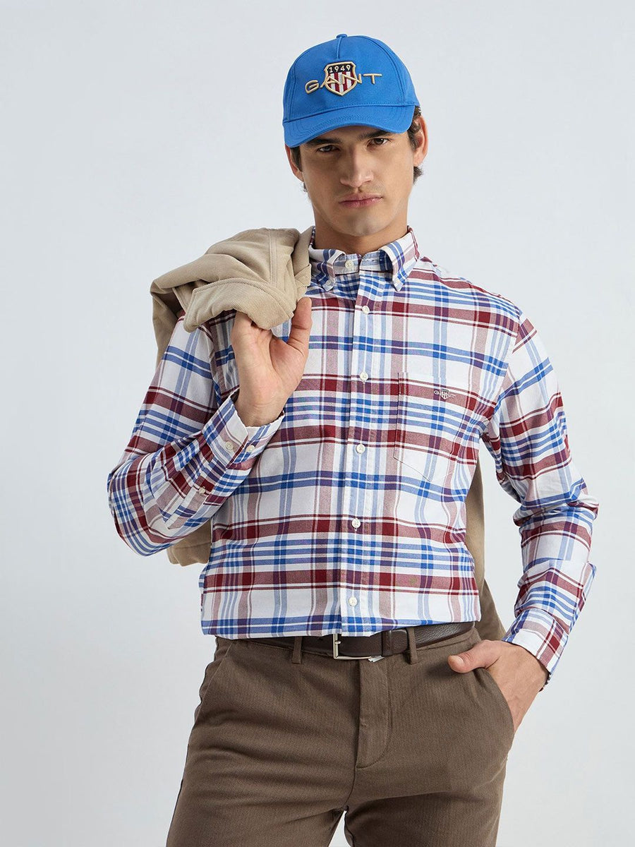 GANT Classic Tartan Checked Button-Down Collar Oxford Cotton Casual Shirt