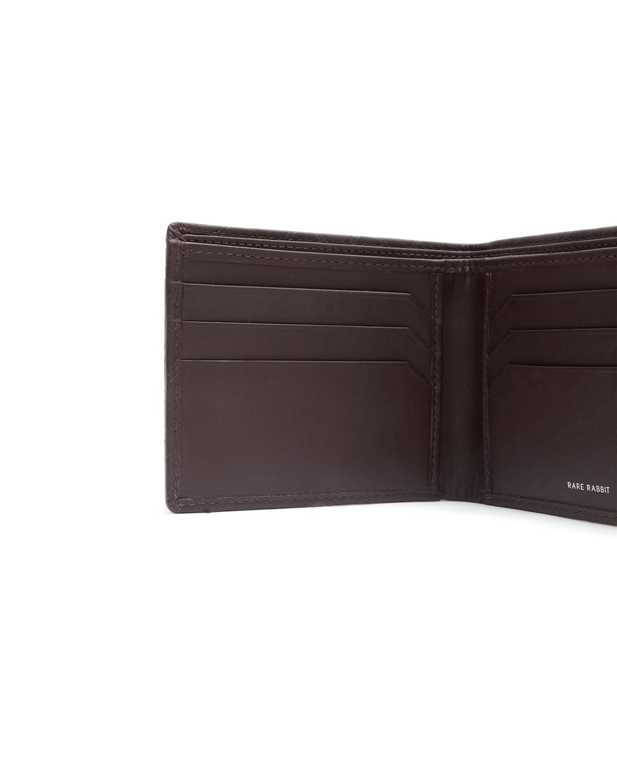 Rare Rabbit Men's Rhon Cherry Slim Bi Fold Rfid Embossed Monogram Wallet