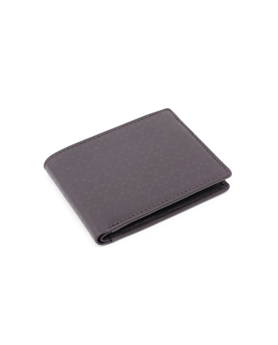 Rare Rabbit Men's Bamb Brown Bi-Fold Slim Rfid Embossed Wallet