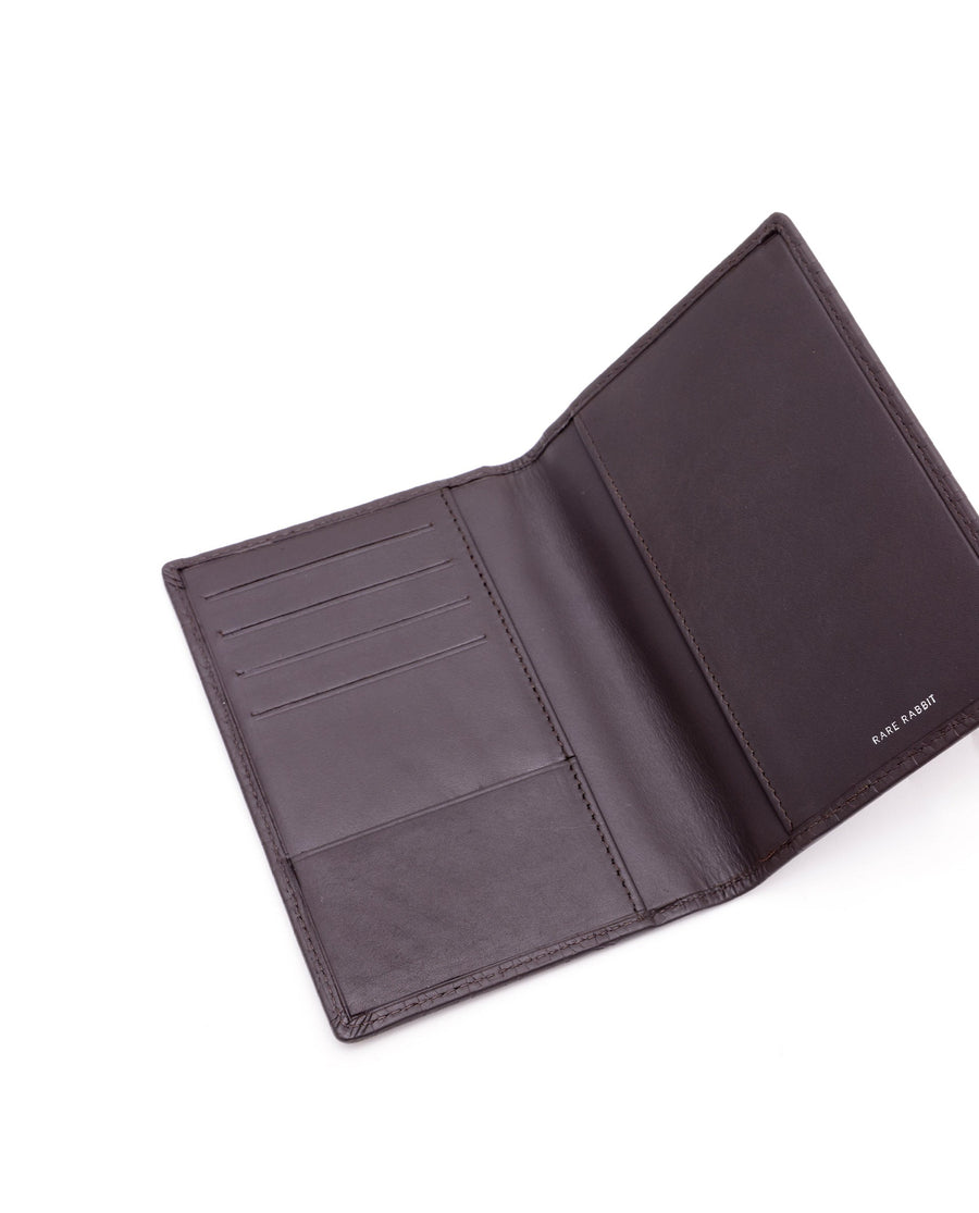 Rare Rabbit Men's Ellen Brown Bi Fold Rfid Embossed Monogram Passport Holder