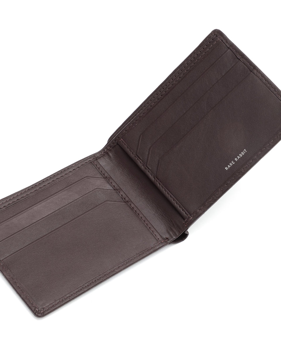 Rare Rabbit Men's Rhon Cherry Slim Bi Fold Rfid Embossed Monogram Wallet