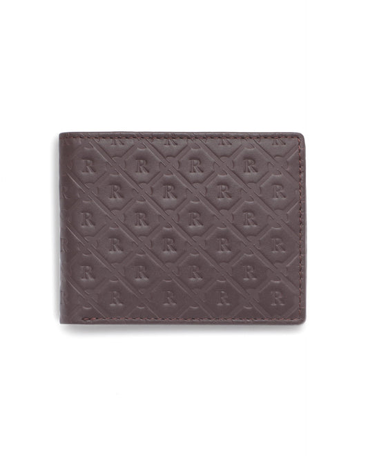 Rare Rabbit Men's Rhon Cherry Slim Bi Fold Rfid Embossed Monogram Wallet