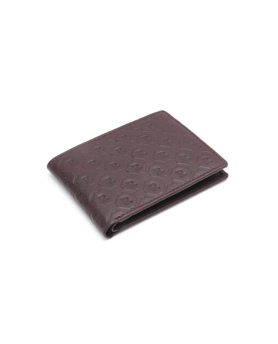 Rare Rabbit Men's Rhon Cherry Slim Bi Fold Rfid Embossed Monogram Wallet