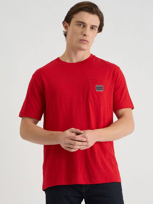 GANT Men Solid Round Neck Cotton T-shirt