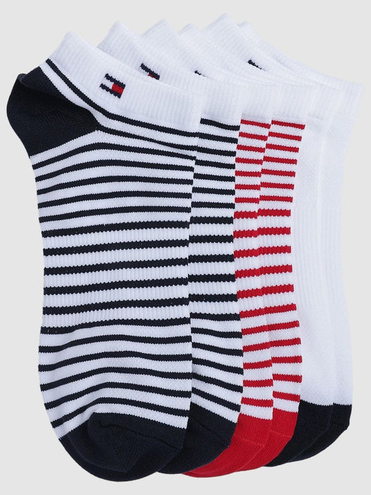 Tommy Hilfiger 3-Pcs Striped Ankle-Length Socks
