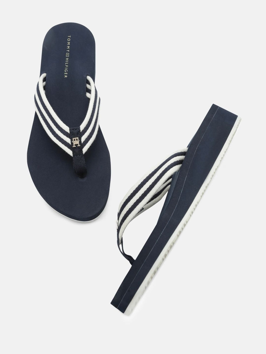 Tommy Hilfiger Women Striped Thong Flip-Flops