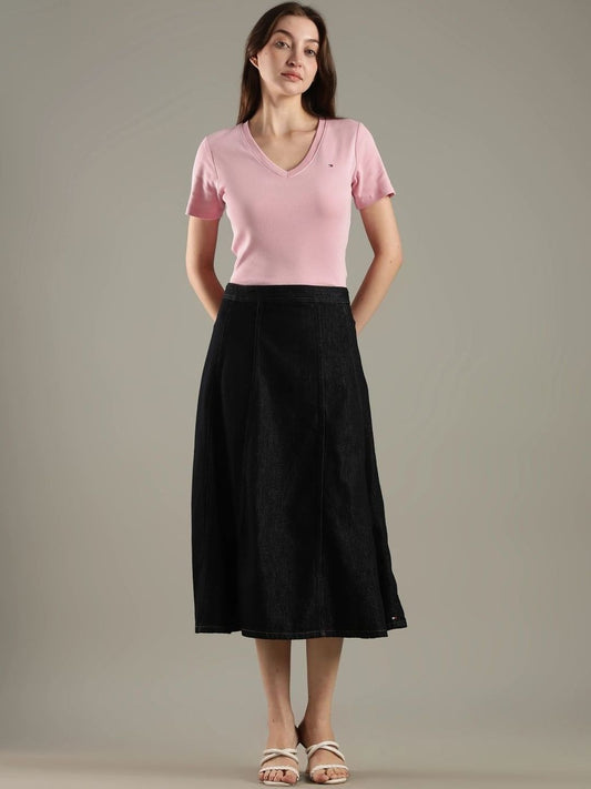 Tommy Hilfiger Cotton Midi Flared Skirts