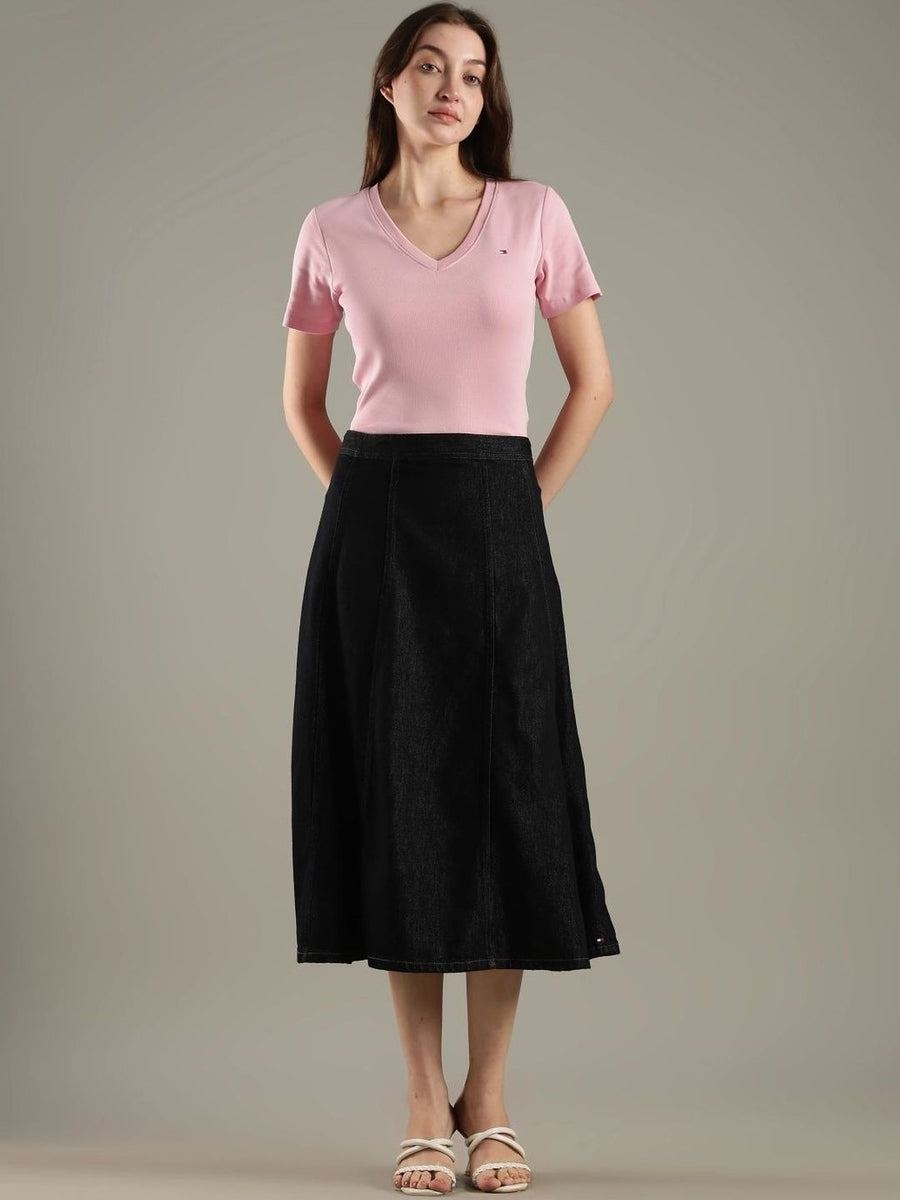 Tommy Hilfiger Cotton Midi Flared Skirts