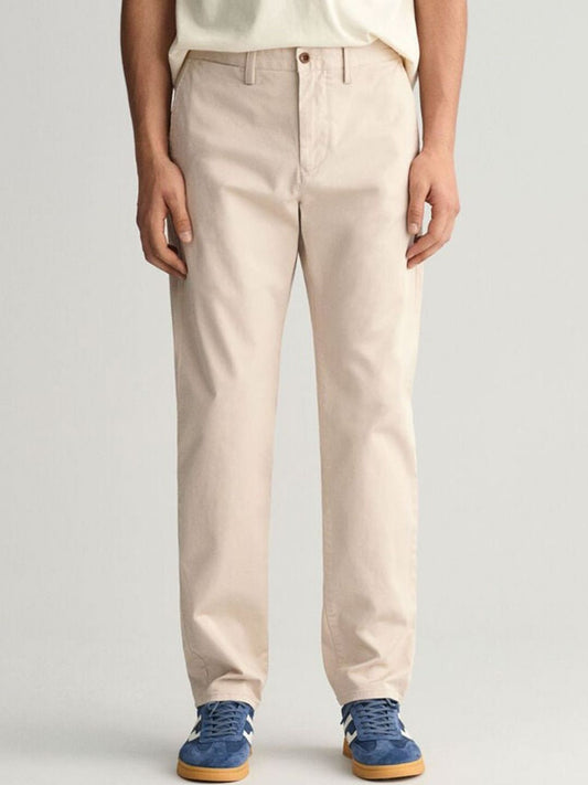 GANT Men Cotton Mid-Rise Regular Twill Trousers