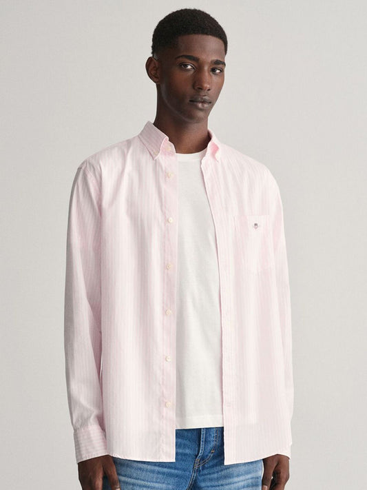 GANT Men Vertical Striped Button-Down Collar Cotton Casual Shirt