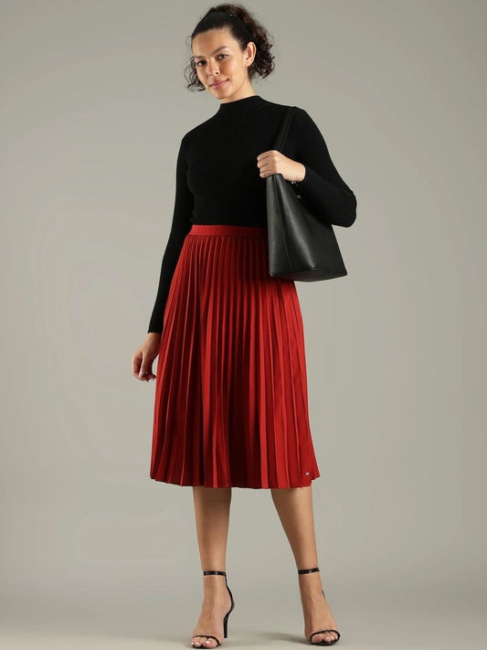 Tommy Hilfiger Mid Rise A-Line Midi Skirt