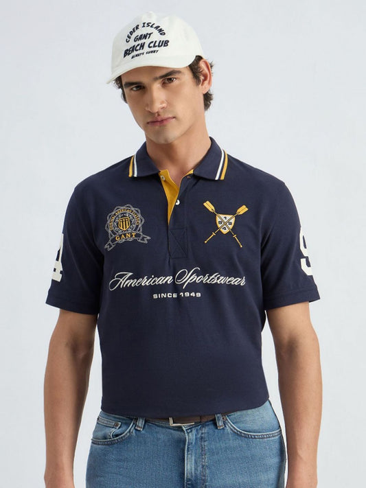 GANT Typography Printed Polo Collar Pure Cotton T-shirt
