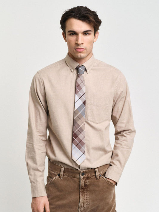 GANT Men Button-Down Collar Solid Cotton Casual Shirt