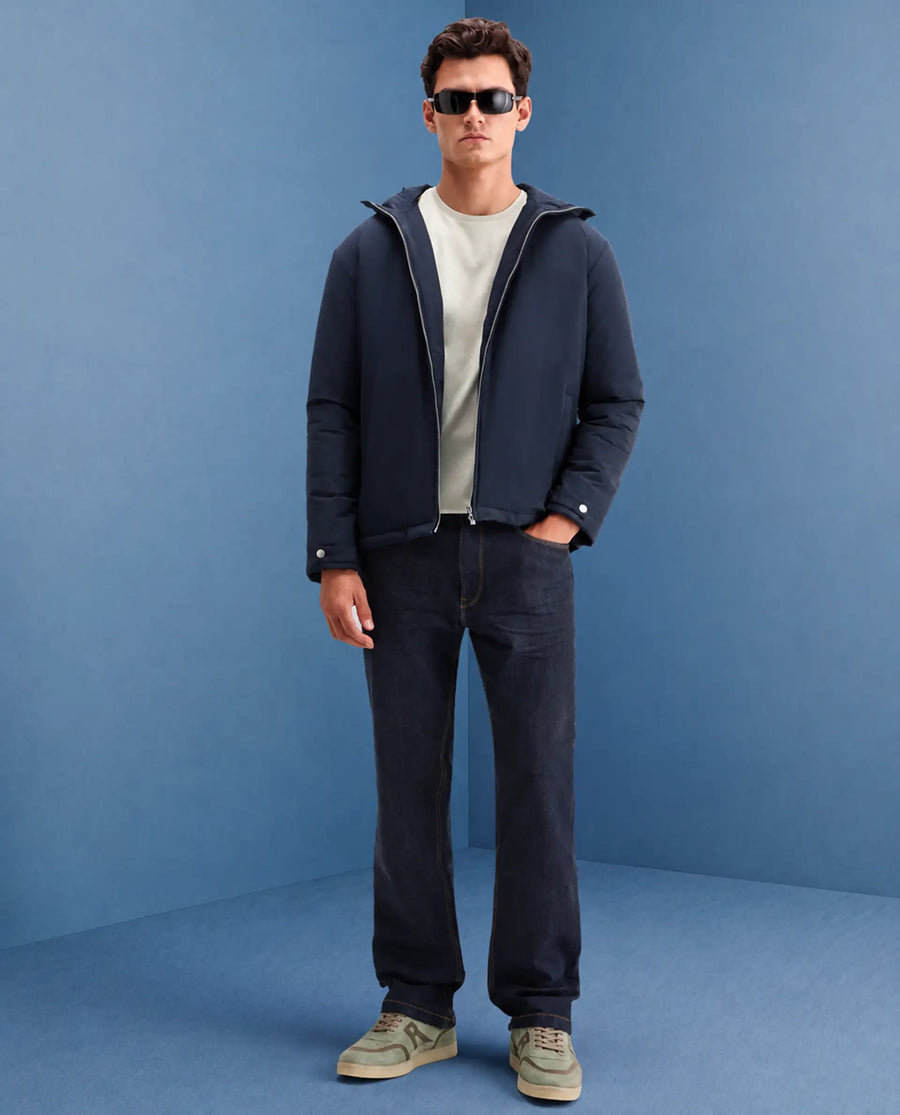 Rare Rabbit Men's Yukto M Dark Navy Cotton Blend Fabric Shank And Zipper Morris Regular Plain Jeans