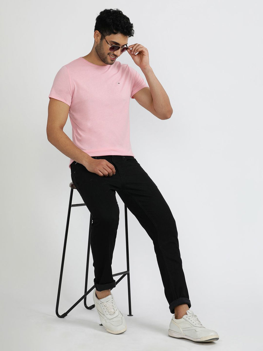 Tommy Hilfiger Men Striped V-Neck Pockets Slim Fit T-shirt