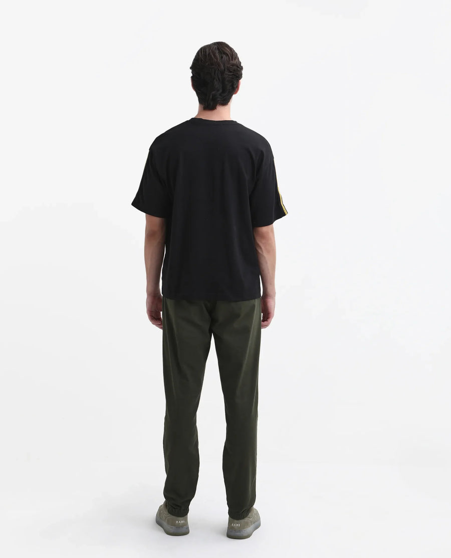 Rare Rabbit Men's Zade - Olive Cotton Plain Regular Fit Trouser