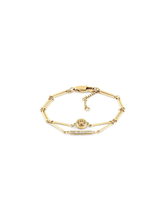 Tommy Hilfiger Women Stone-Studded Bar Chain Link Bracelet