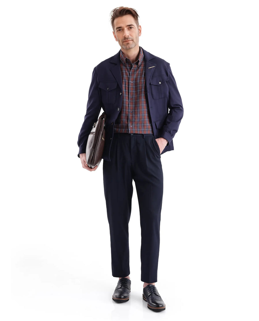 Rare Rabbit Men's Zary Brown Cotton Checked Print Regular Fit Full Sleeve Collared Shirt