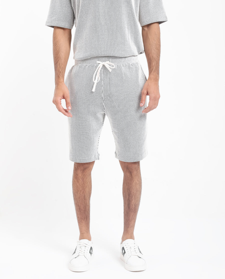 Rare Rabbit Men's Zavet-B Black Cotton Blend Striped Print Regular Fit Shorts
