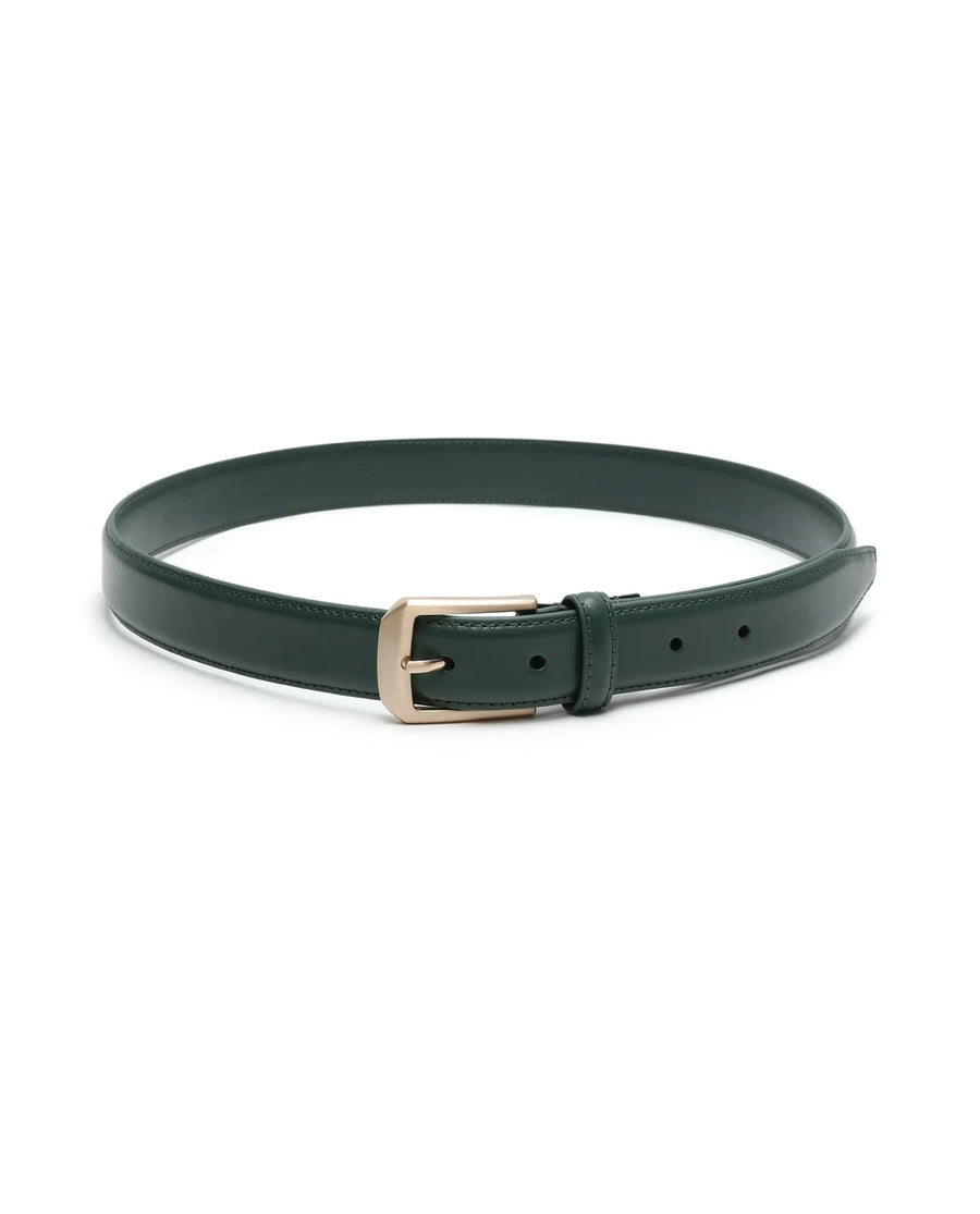 Rare Rabbit Men Zehn Green Leather Belt