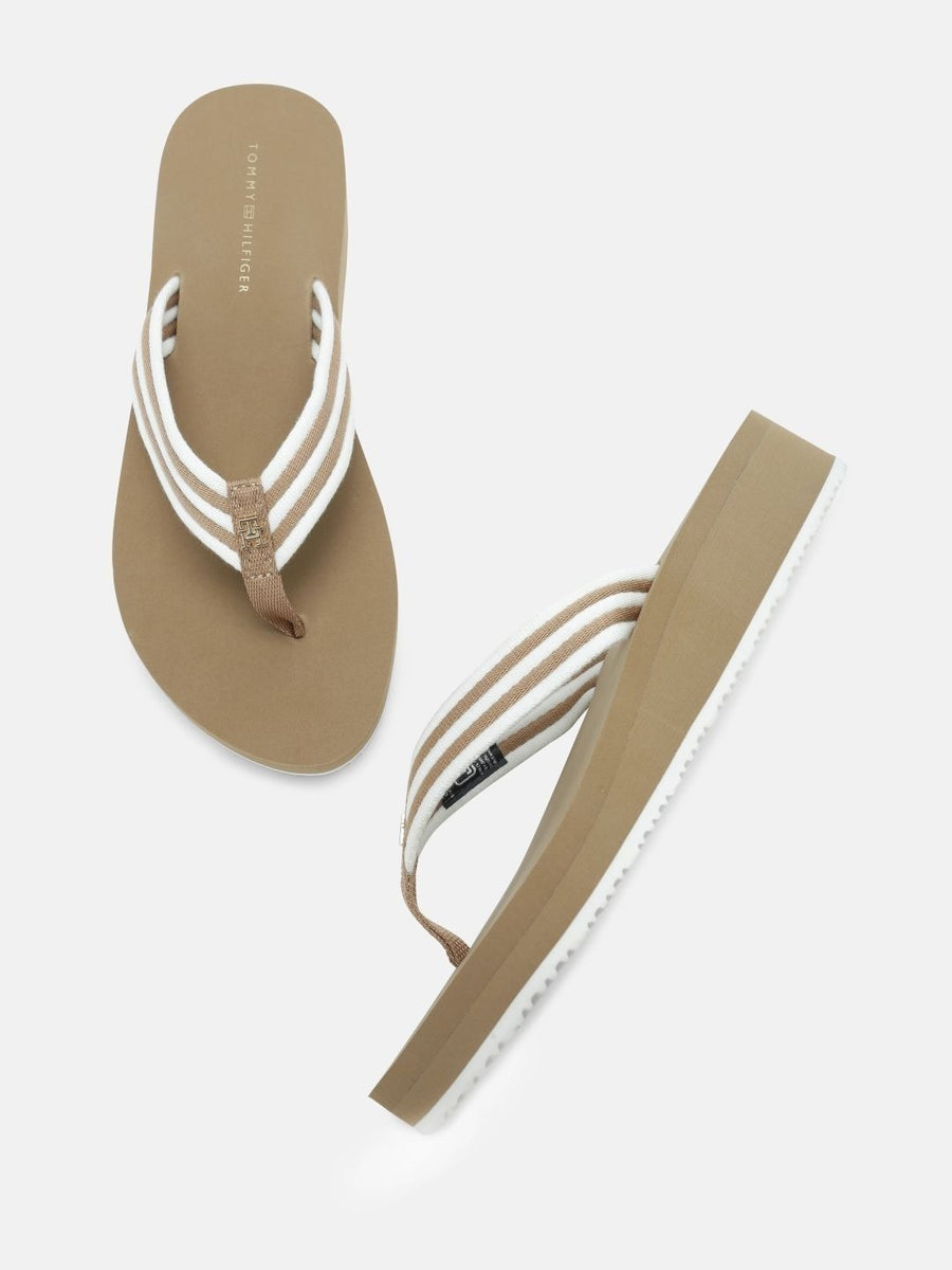 Tommy Hilfiger Women Striped Thong Flip-Flops