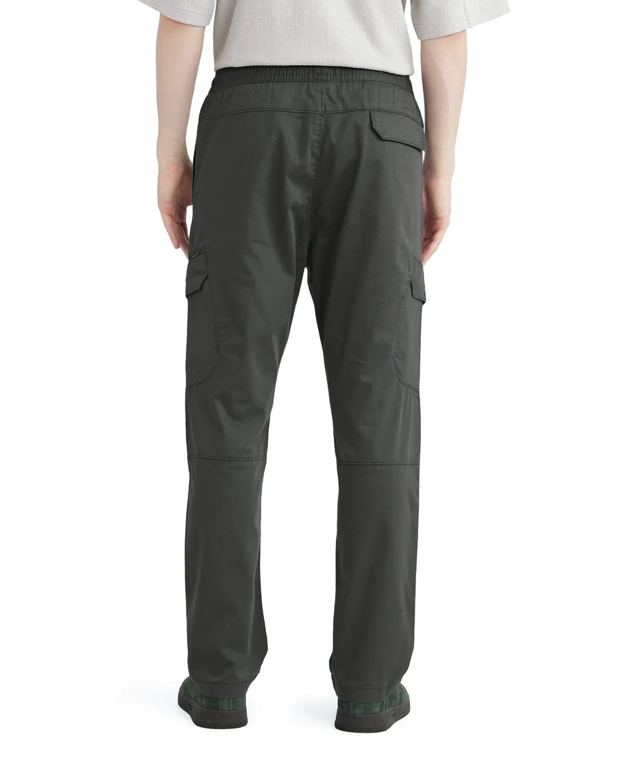 Rare Rabbit Men's Zudi Dark Grey Cotton Plain Regular Fit Trouser