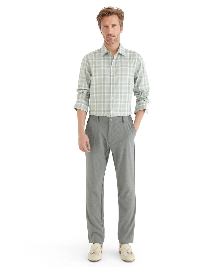 Rare Rabbit Men's Zujo Pastel Green Cotton Blend Checked Print Regular Fit Full Sleeve Collared Shirt