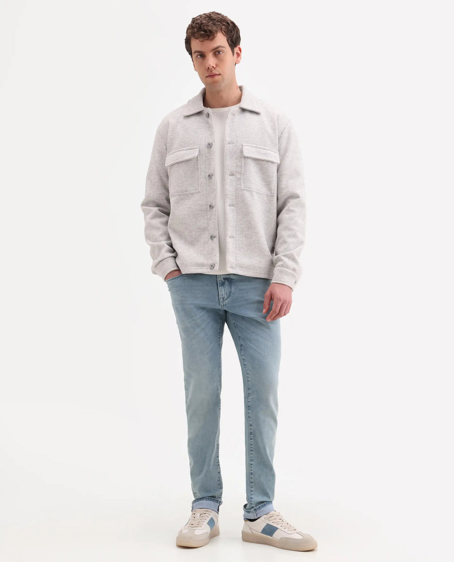 Rare Rabbit Men's Zuno L Light Blue Cotton Blend Fabric Shank And Zipper Hawk Slim Plain Jeans