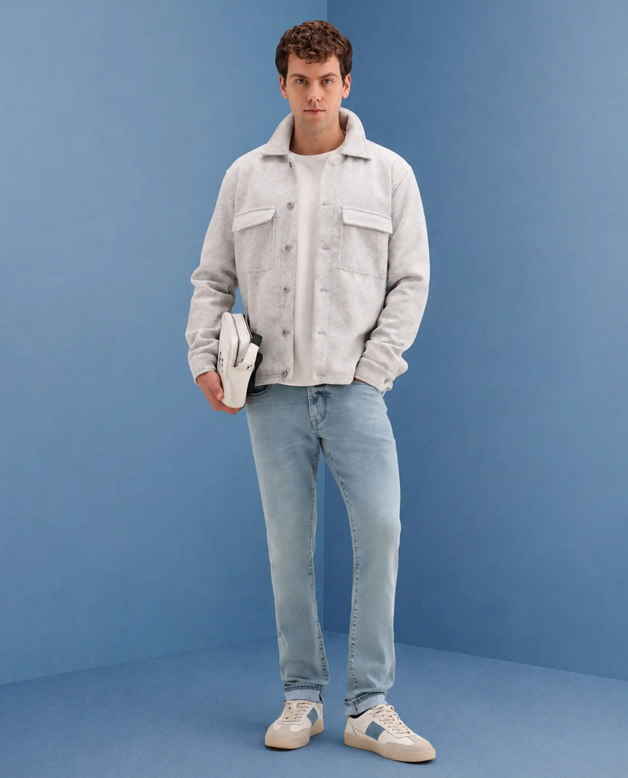 Rare Rabbit Men's Zuno L Light Blue Cotton Blend Fabric Shank And Zipper Hawk Slim Plain Jeans