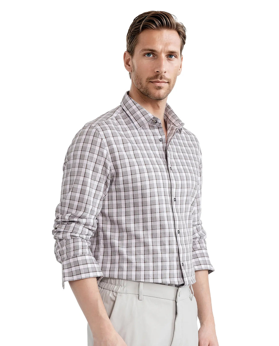 Rare Rabbit Men's Zylot Pink Cotton Checked Print Regular Fit Full Sleeve Collared Shirt