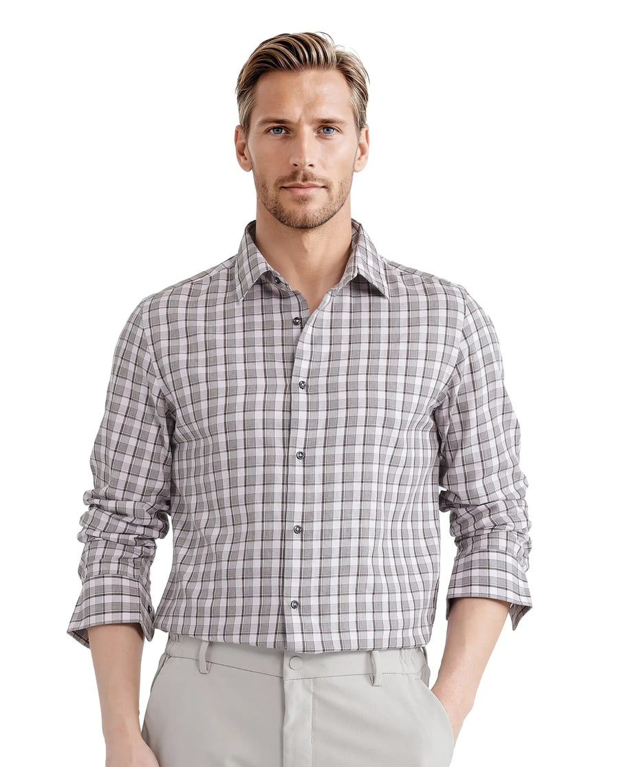 Rare Rabbit Men's Zylot Pink Cotton Checked Print Regular Fit Full Sleeve Collared Shirt
