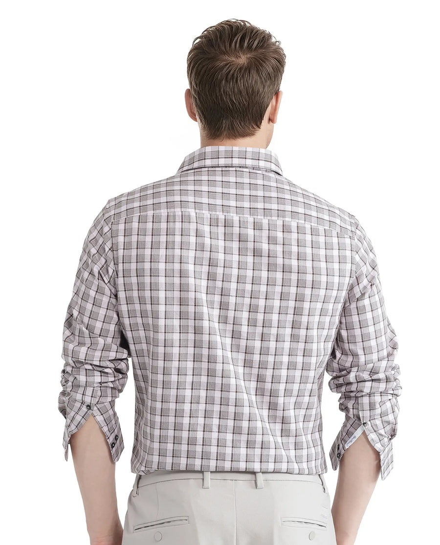 Rare Rabbit Men's Zylot Pink Cotton Checked Print Regular Fit Full Sleeve Collared Shirt