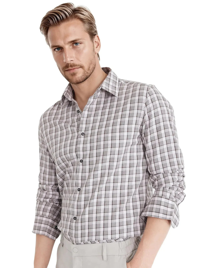 Rare Rabbit Men's Zylot Pink Cotton Checked Print Regular Fit Full Sleeve Collared Shirt