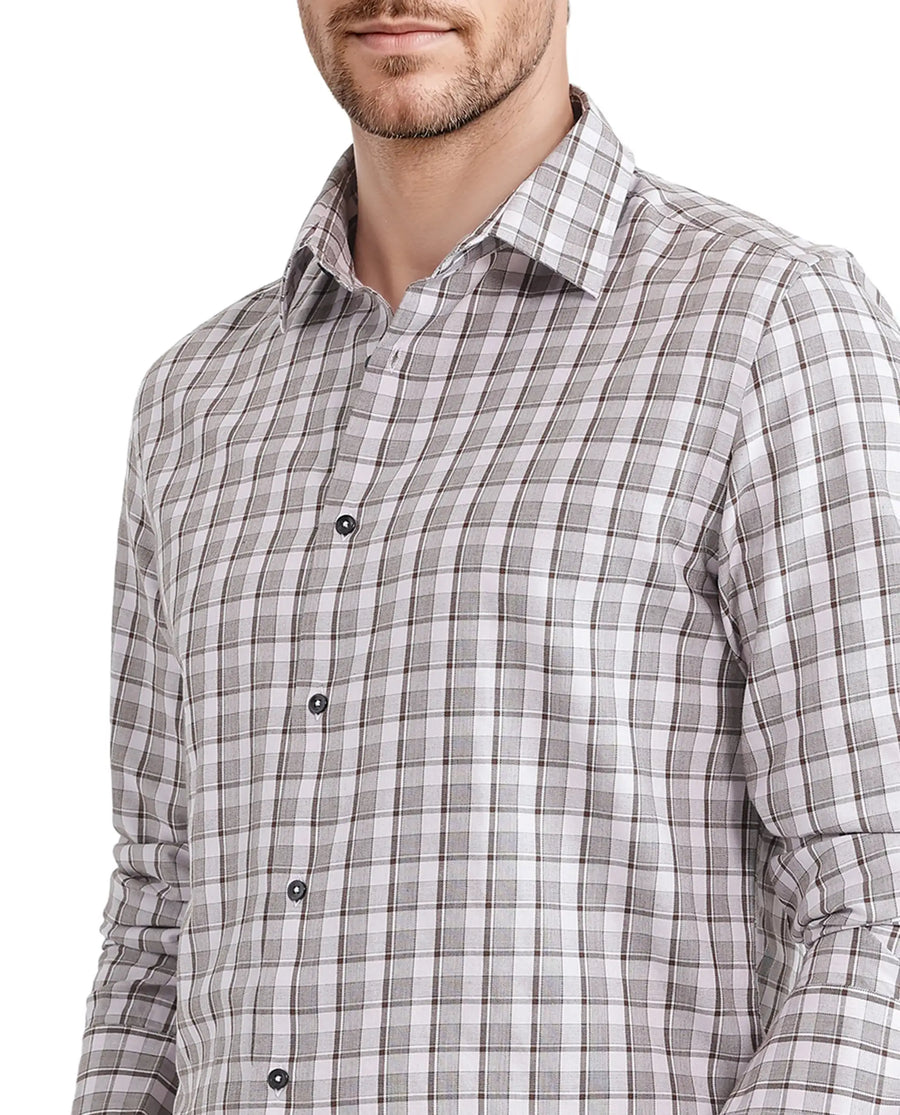 Rare Rabbit Men's Zylot Pink Cotton Checked Print Regular Fit Full Sleeve Collared Shirt