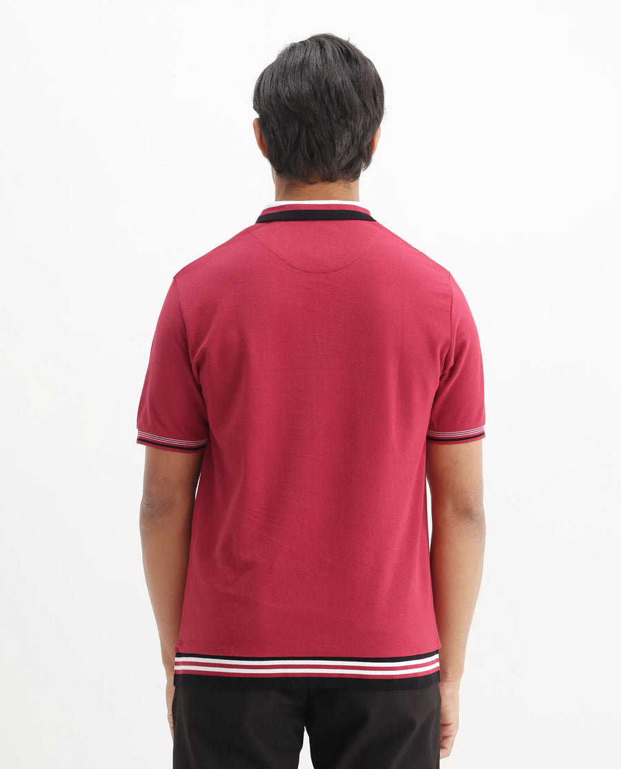 Rare Rabbit Men's Cotton Plain Regular Fit Half Sleeve Polo
