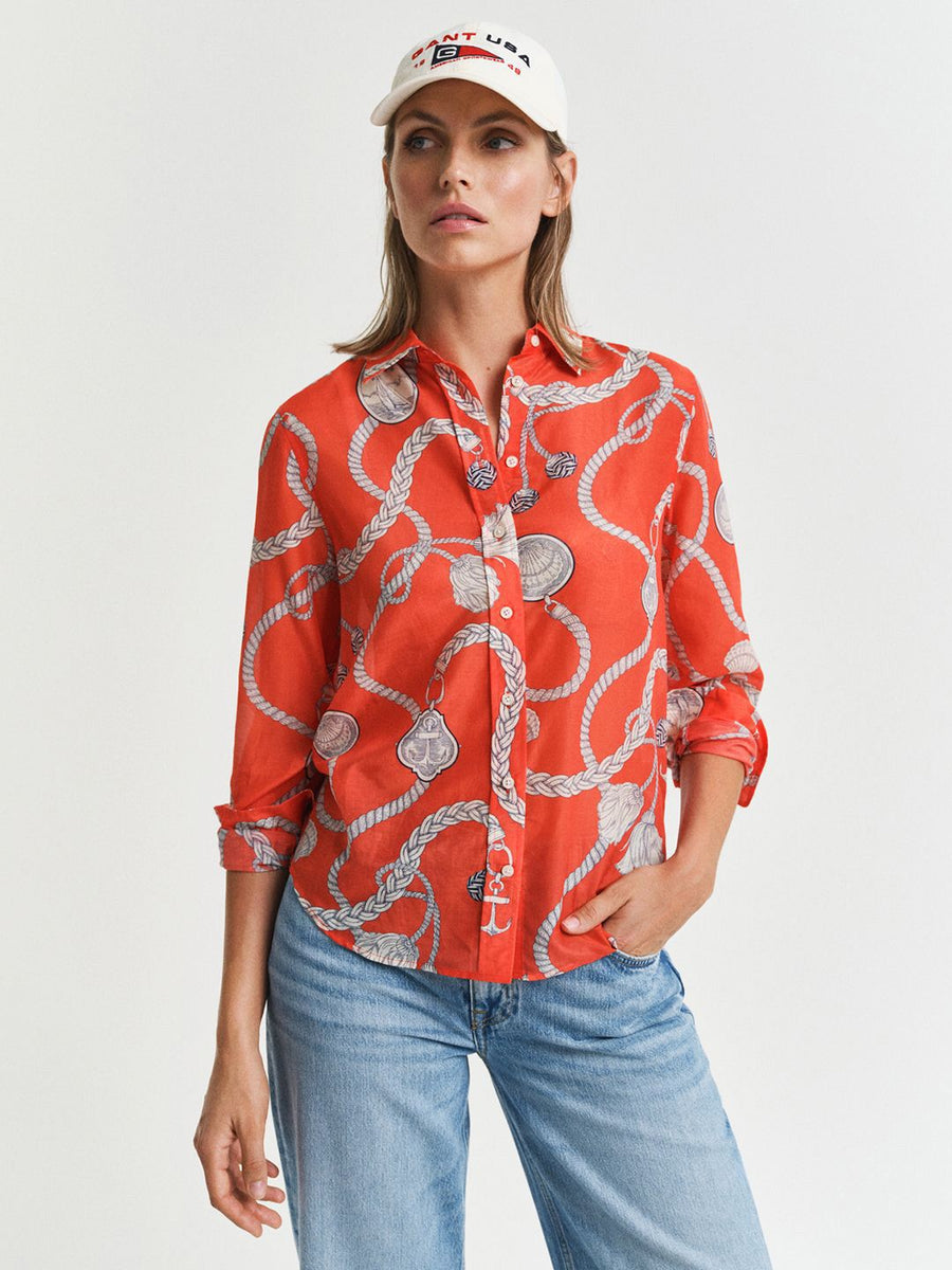GANT Women Regular Dahlia Print Cotton Casual Shirt