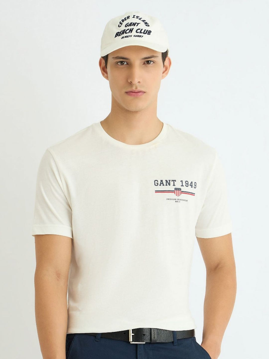 GANT Typography Printed Round Neck Pure Cotton T-shirt
